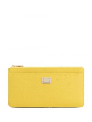 Bőr pénztárca Dolce & Gabbana sárga