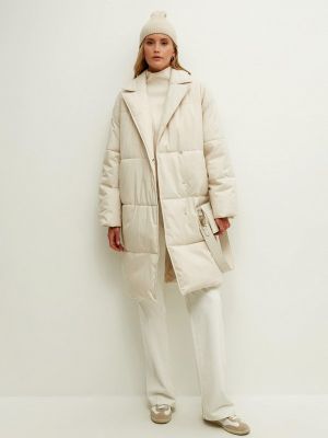 Утепленная демисезонная куртка Zarina белая