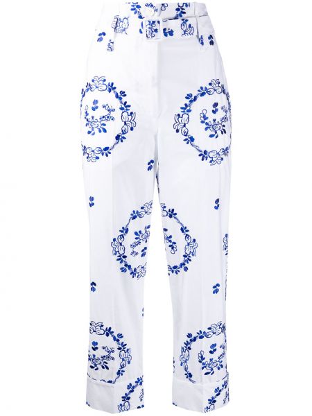 Pantalones con bordado de flores Simone Rocha blanco