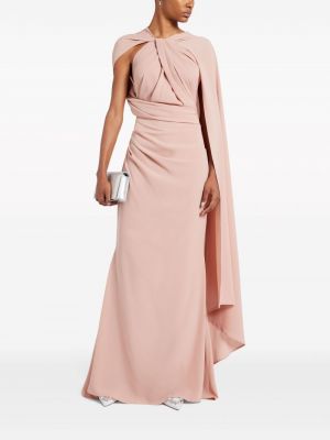 Drapované dlouhé šaty Talbot Runhof růžové