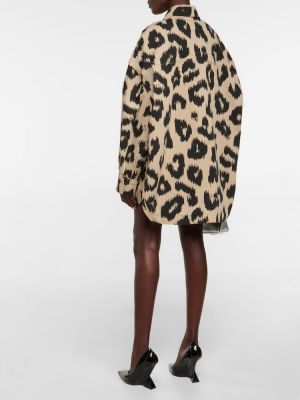 Rifľová košeľa s potlačou s leopardím vzorom The Attico hnedá