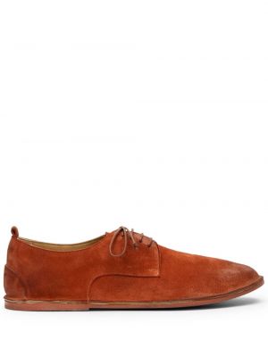 Велурени обувки в стил дерби Marsell оранжево