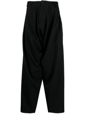 Pantaloni con bottoni di lana Yohji Yamamoto nero