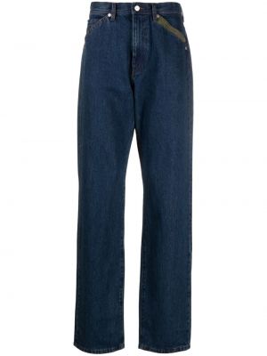Bavlnené džínsy s rovným strihom s výšivkou Ps Paul Smith modrá