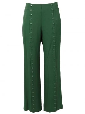 Neetidega laia lõikega sirged püksid Rosie Assoulin roheline