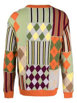 Raštuotas vilnonis megztinis Moschino žalia