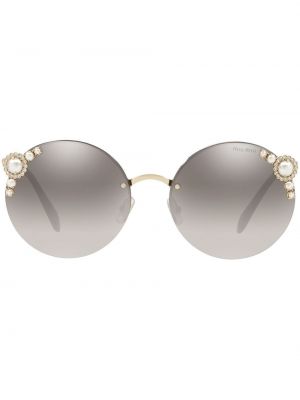 Слънчеви очила с перли Miu Miu Eyewear златисто