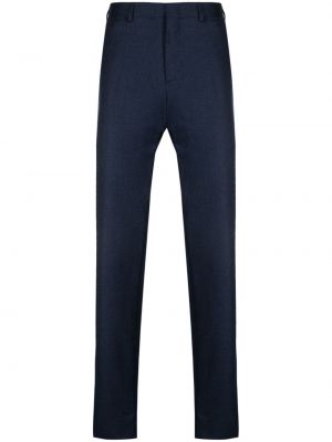 Vlněné rovné kalhoty Brioni modré