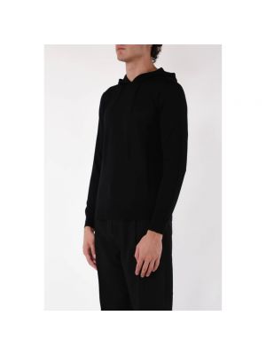 Sudadera con capucha de lana de tela jersey Emporio Armani negro