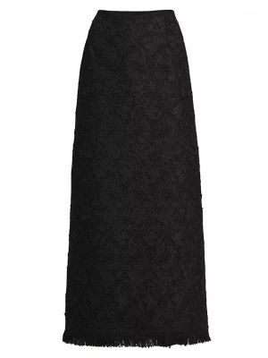 Твидовая юбка-карандаш Gardenia из гипюра Oscar De La Renta черный