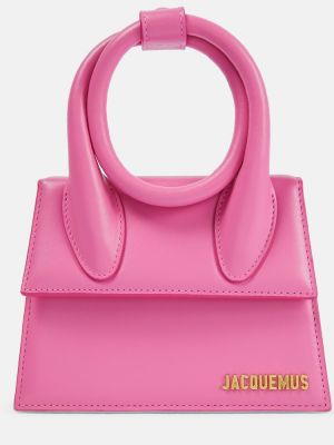 Bolso shopper de cuero Jacquemus rosa