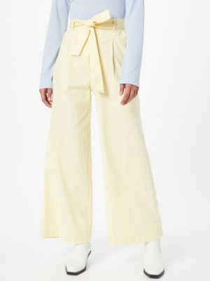 Широки панталони тип „марлен“ Frnch Paris жълто