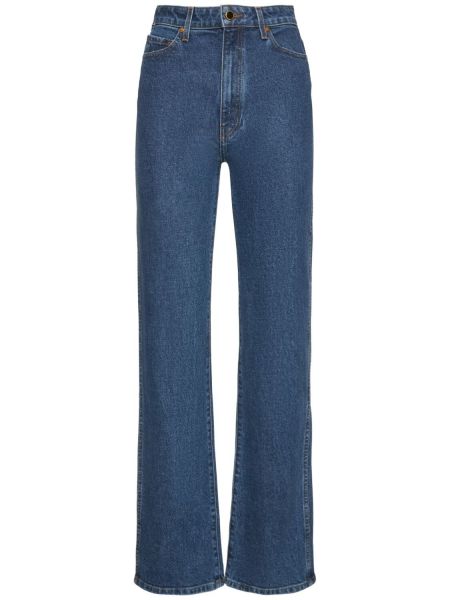 Straight fit džíny s vysokým pasem Khaite modré