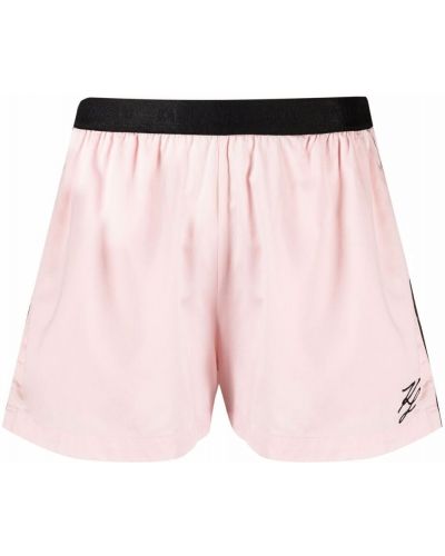 Pantalones cortos con bordado Karl Lagerfeld rosa