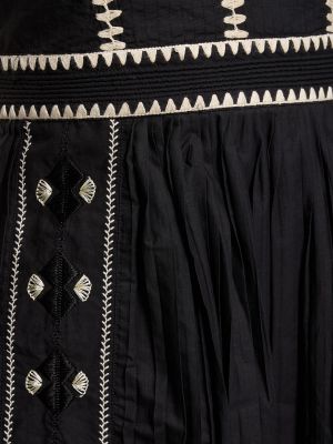 Robe mi-longue en coton Ulla Johnson noir