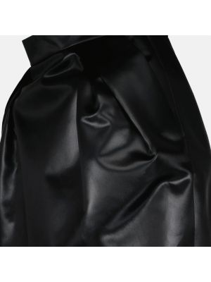 Falda midi de raso Maison Margiela negro