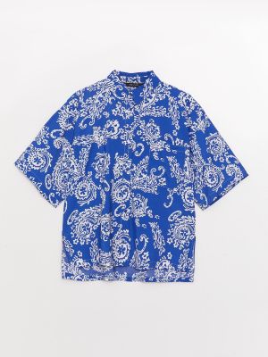 Oversize риза Lc Waikiki синьо