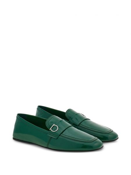 Kožené loafers Ferragamo zelené