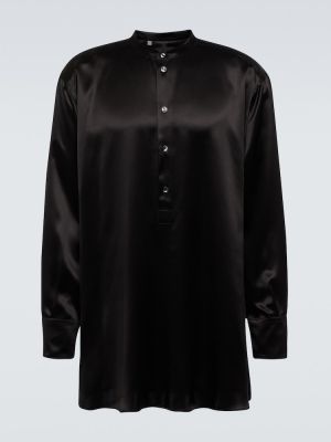 Jedwabna satynowa koszula Dolce&gabbana czarna