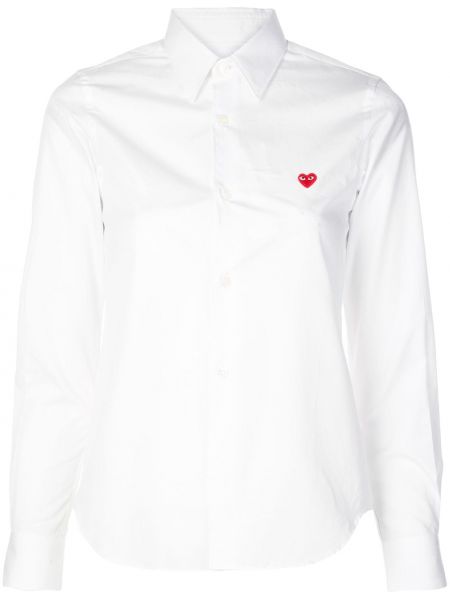 Camisa con estampado con corazón Comme Des Garçons Play blanco