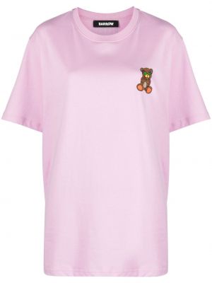 Памучна тениска Barrow розово