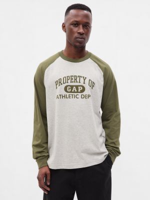 Tričko s dlouhým rukávem Gap zelené