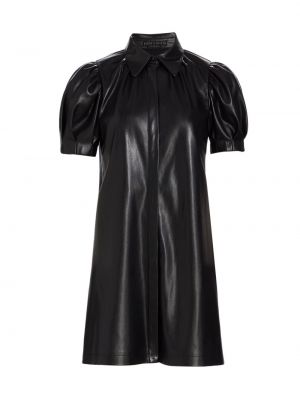 Черное кожаное платье-рубашка из искусственной кожи Alice + Olivia
