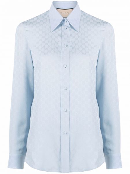 Camisa de crepé Gucci azul