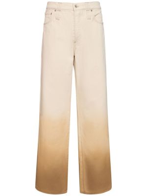 Jeans di cotone baggy tie-dye Federico Cina bianco