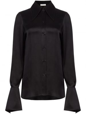 Σατέν πουκάμισο Nina Ricci μαύρο