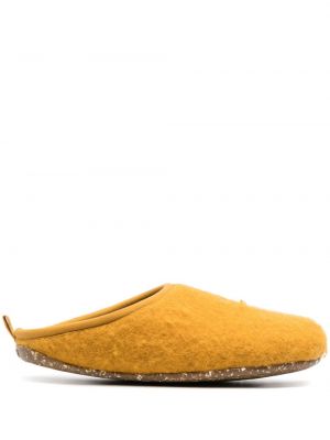 Kockované domáce papuče bez podpätku Camper žltá