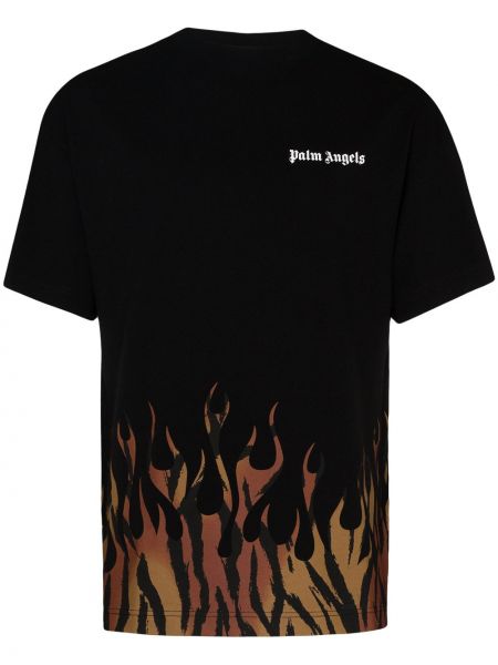 Camiseta con rayas de tigre Palm Angels negro