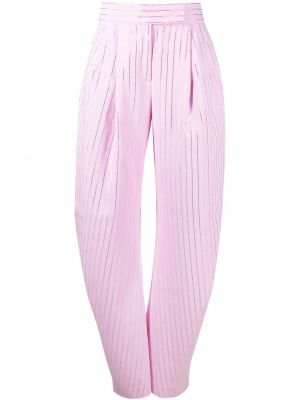 Παντελόνι με ίσιο πόδι σε φαρδιά γραμμή The Attico ροζ