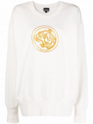 Trykt bomull sweatshirt Just Cavalli hvit