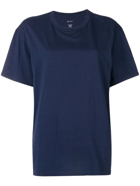 Bavlněné tričko Julien David - modrá