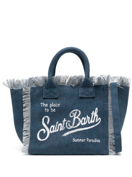 Strandtasche mit print Mc2 Saint Barth blau