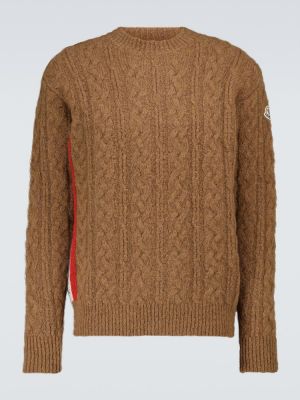 Вълнен пуловер от алпака вълна Moncler кафяво
