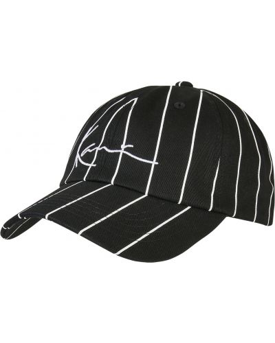 Dryžuotas kepurė su snapeliu Karl Kani juoda