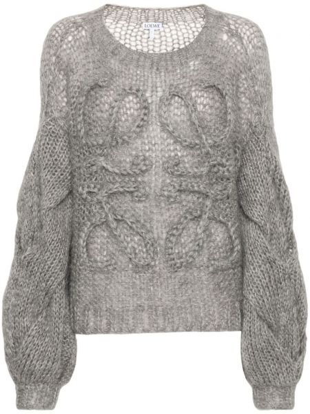 Пуловер бродиран Loewe сиво