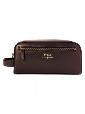 Кожаная дорожная сумка Polo Ralph Lauren коричневая