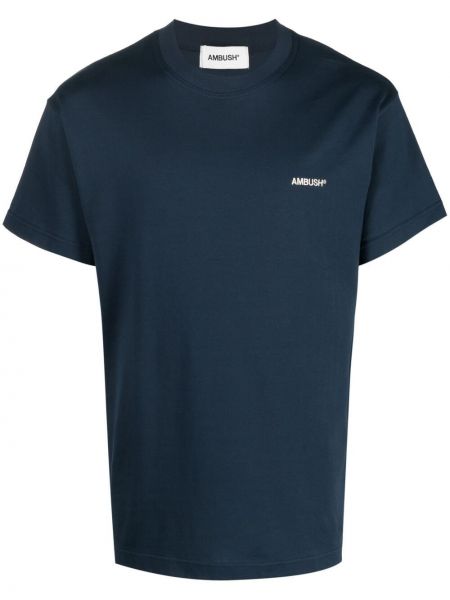 Kokvilnas t-krekls ar izšuvumiem Ambush zils