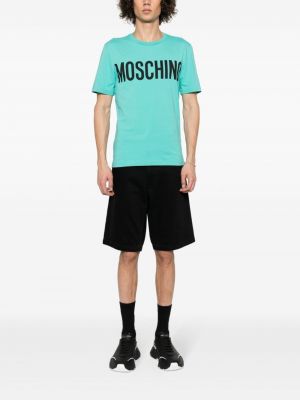 Raštuotas medvilninis marškinėliai Moschino žalia