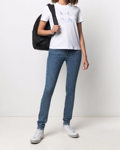 Camiseta reflectante Calvin Klein Jeans blanco