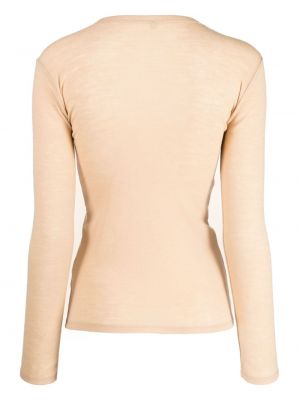 Sweter wełniany Baserange brązowy