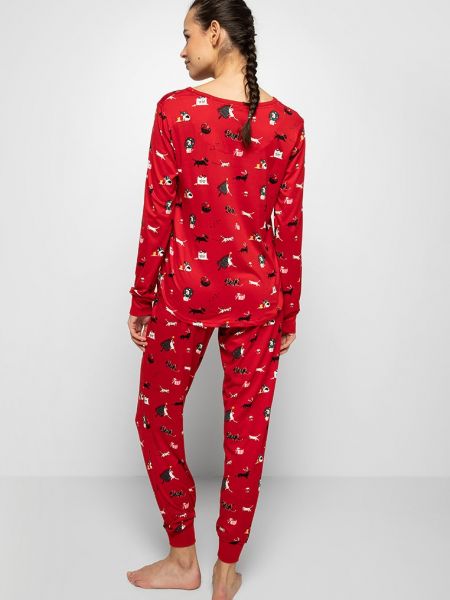 Piżama Kate Spade New York czerwona