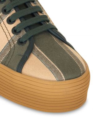 Sneakersy sznurowane koronkowe Etro zielone
