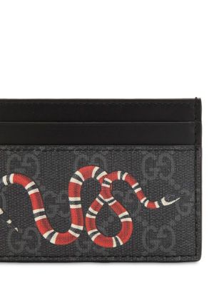 Denarnica s kačjim vzorcem Gucci črna