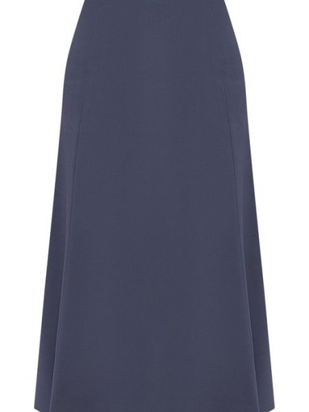 Шелковая шерстяная юбка Loro Piana голубая