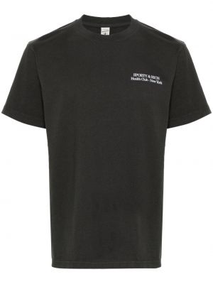 T-shirt avec imprimé slogan en coton à imprimé Sporty & Rich