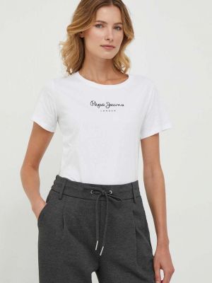 Памучна тениска Pepe Jeans бяло